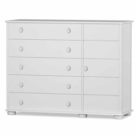 Cômoda Infantil Juvenil Fratelli Slim 5 gavetas 1 porta Branca brilho - Matic - Matic moveis Menor preço em Cômoda Infantil Juvenil Fratelli Slim 5 gavetas 1 porta Branca brilho - Matic - Matic moveis
