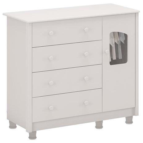 Cômoda Infantil Lisi Branco Brilho - Peroba Móveis Menor preço em Cômoda Infantil Lisi Branco Brilho - Peroba Móveis