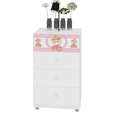 Cômoda Infantil Moblis Luisa 4 Gavetas Estampa Ursos  Branco/Rosa é boa?