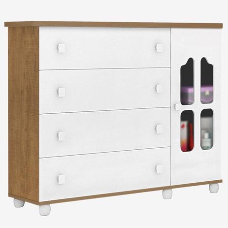 Cômoda Infantil Provence 4 Gavetas Amêndoa/Branco - Planet Baby Menor preço em Cômoda Infantil Provence 4 Gavetas Amêndoa/Branco - Planet Baby