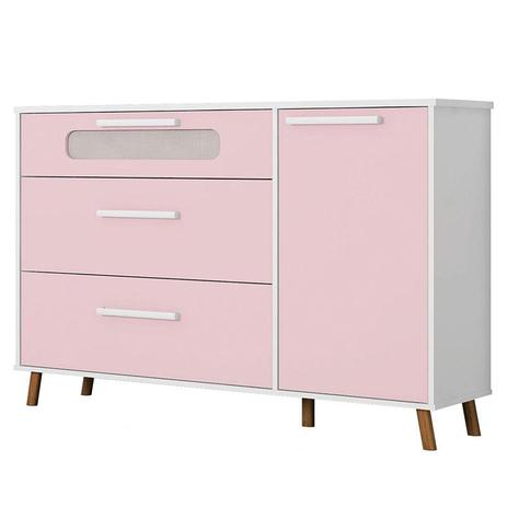 Cômoda Infantil Retrô Bibi com Porta Branco Acetinado Rosa - Móveis Estrela - Moveis estrela Menor preço em Cômoda Infantil Retrô Bibi com Porta Branco Acetinado Rosa - Móveis Estrela - Moveis estrela