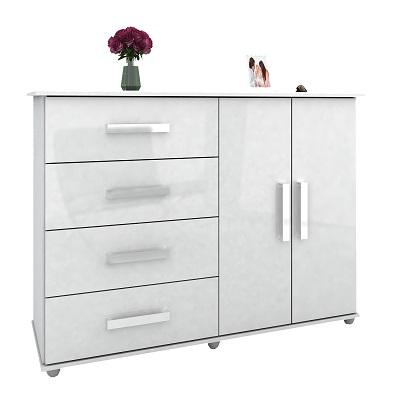 Comoda Jade 04 gavetas Branco - Mirarack Menor preço em Comoda Jade 04 gavetas Branco - Mirarack