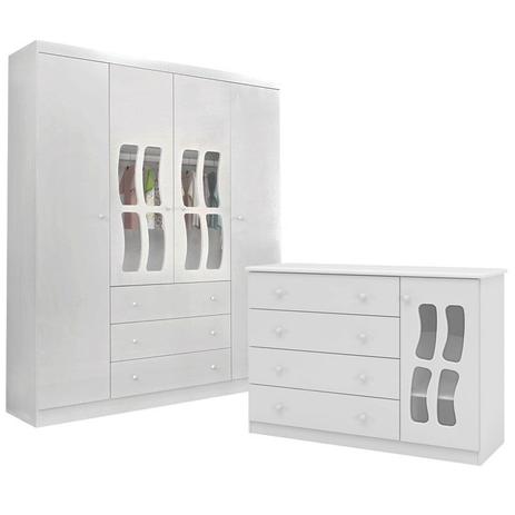 Cômoda Letícia New com Guarda Roupa Letícia 100 MDF - Phoenix baby Menor preço em Cômoda Letícia New com Guarda Roupa Letícia 100 MDF - Phoenix baby