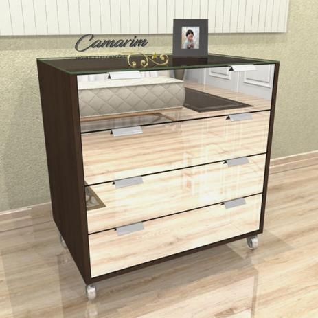 Comoda Moderna Espelhada com Tampo De Vidro E Porta Joia Branco - Com03 - TABACO - Camarim móveis Menor preço em Comoda Moderna Espelhada com Tampo De Vidro E Porta Joia Branco - Com03 - TABACO - Camarim móveis