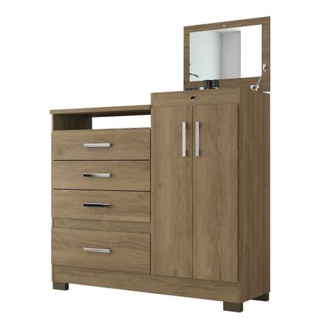 Comoda Moval Elegance 2 Portas 4 Gavetas Noce Menor preço em Comoda Moval Elegance 2 Portas 4 Gavetas Noce
