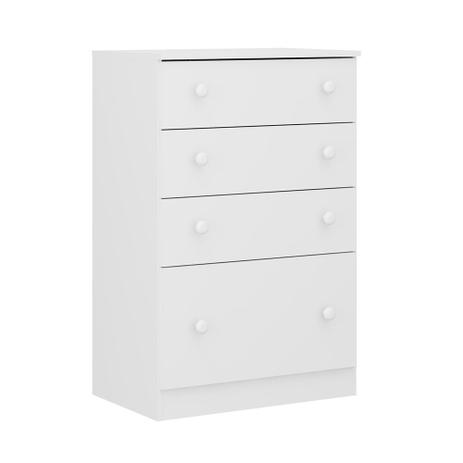 Cômoda New Sorvete Seco Branco com 4 Gavetas - Multimóveis Menor preço em Cômoda New Sorvete Seco Branco com 4 Gavetas - Multimóveis