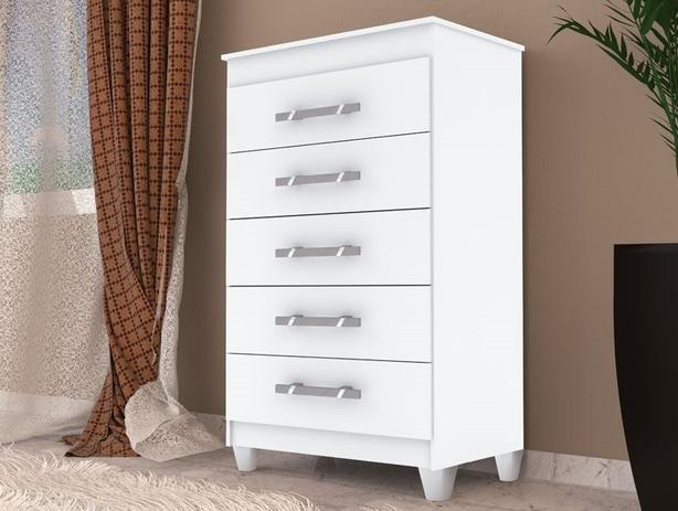 Cômoda Penteadeira com 5 Gavetas Capri Branco LC Móveis Menor preço em Cômoda Penteadeira com 5 Gavetas Capri Branco LC Móveis