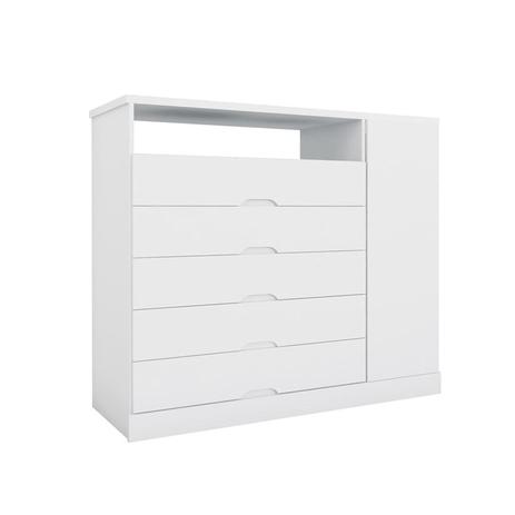 Cômoda Portugal C/ 5 Gavetas Branco Acetinado - Móveis europa Menor preço em Cômoda Portugal C/ 5 Gavetas Branco Acetinado - Móveis europa