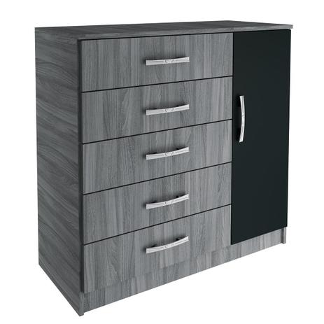 Cômoda Rack 5 Gavetas Grafite E Preta CP157 Evidencia Móveis Menor preço em Cômoda Rack 5 Gavetas Grafite E Preta CP157 Evidencia Móveis