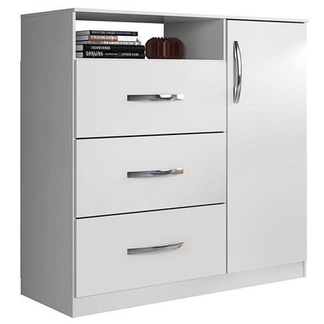 Cômoda Sapateira 01 Porta 03 Gavetas Bilbau Branco - Colibri Menor preço em Cômoda Sapateira 01 Porta 03 Gavetas Bilbau Branco - Colibri