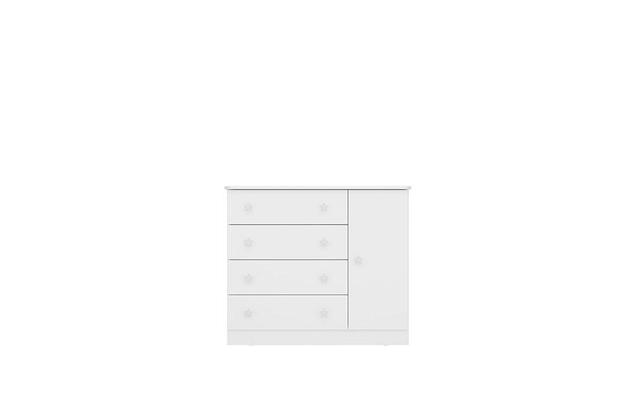 Comoda Sapateira 1 Porta 4 Gavetas Doce Sonho Branco/Branco- Qmovi Menor preço em Comoda Sapateira 1 Porta 4 Gavetas Doce Sonho Branco/Branco- Qmovi