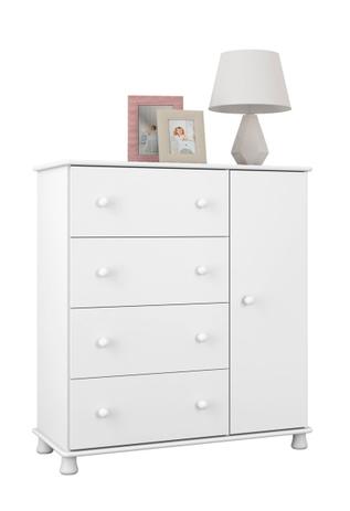 Cômoda Sapateira 4 Gavetas 1 Porta Infantil Branco - E j móveis Menor preço em Cômoda Sapateira 4 Gavetas 1 Porta Infantil Branco - E j móveis