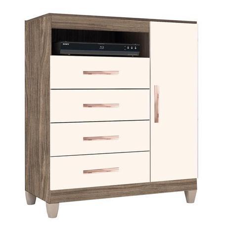 Cômoda Sapateira Cannes 4 Gavetas 1 Porta Incorplac Cor Teka Menor preço em Cômoda Sapateira Cannes 4 Gavetas 1 Porta Incorplac Cor Teka
