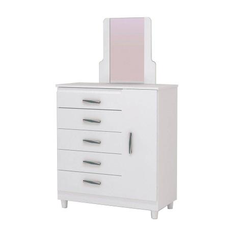 Cômoda Sapateira com Espelho Infantil Flex Line - Branco - Preto - Rosa - Azul - Vila rica Menor preço em Cômoda Sapateira com Espelho Infantil Flex Line - Branco - Preto - Rosa - Azul - Vila rica
