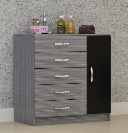 Cômoda Sapateira Grafite e Preto 5 Gavetas - Evidência - Evidência móveis Menor preço em Cômoda Sapateira Grafite e Preto 5 Gavetas - Evidência - Evidência móveis