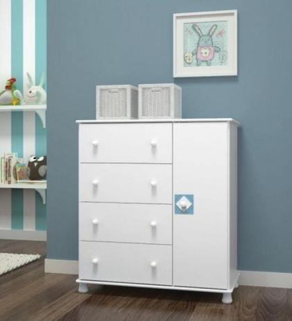 Cômoda Sapateira Infantil Flex - Branco e Azul - Ej móveis Menor preço em Cômoda Sapateira Infantil Flex - Branco e Azul - Ej móveis