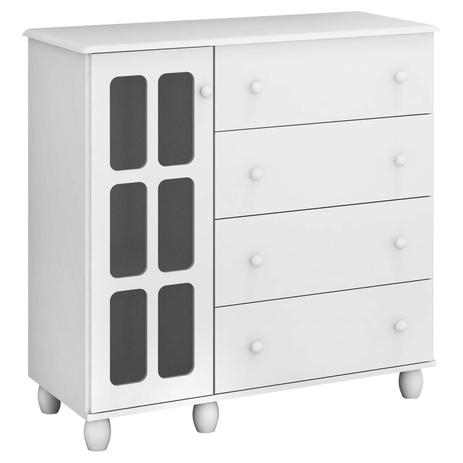 Cômoda Sapateira Naninha Fiorello 4 Gavetas 1 Porta - Branco Brilho - Bambinello é boa?