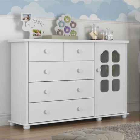 Cômoda Sapateira Para Quarto Infantil 01 Porta E 05 Gavetas 100 MDF Amore - Matic Menor preço em Cômoda Sapateira Para Quarto Infantil 01 Porta E 05 Gavetas 100 MDF Amore - Matic