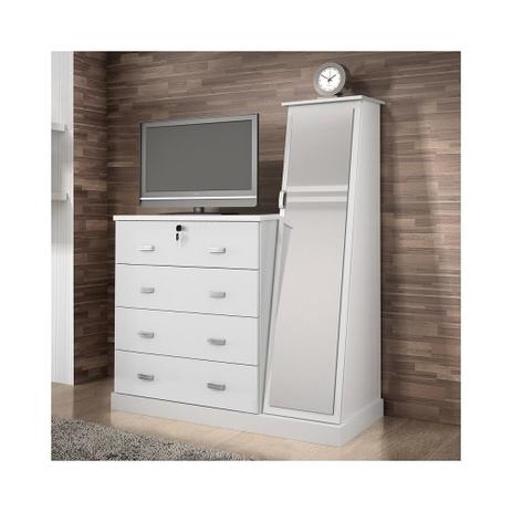 Cômoda Siena 4 gavetas Gavetas com Chave Branco - CHF Móveis - Chf moveis Menor preço em Cômoda Siena 4 gavetas Gavetas com Chave Branco - CHF Móveis - Chf moveis