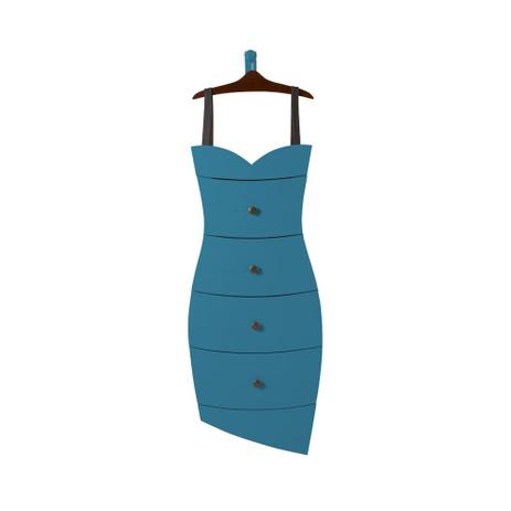 Cômoda Suspensa 4 Gavetas Dress 1081 Cacau/Azul - Máxima móveis Menor preço em Cômoda Suspensa 4 Gavetas Dress 1081 Cacau/Azul - Máxima móveis