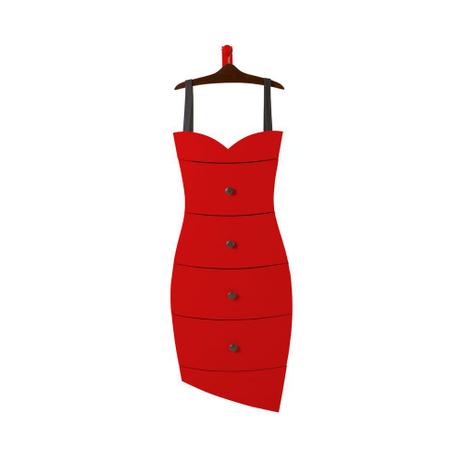 Cômoda Suspensa 4 Gavetas Dress 1081 Cacau/Vermelho - Máxima móveis Menor preço em Cômoda Suspensa 4 Gavetas Dress 1081 Cacau/Vermelho - Máxima móveis