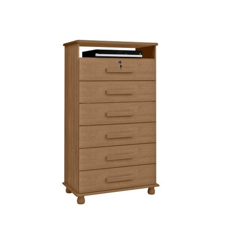 Cômoda Veneza Plus 6 GV Noce Bronze - Lanza Menor preço em Cômoda Veneza Plus 6 GV Noce Bronze - Lanza