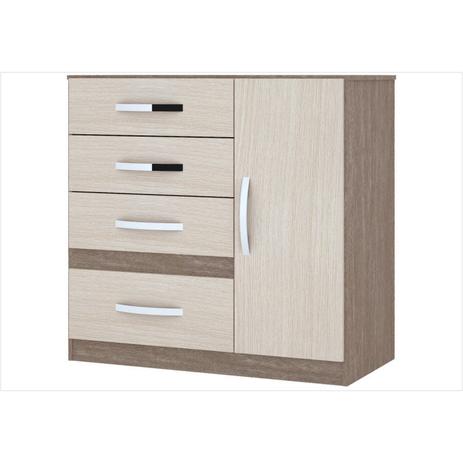 Cômoda Vênus 04 Gavetas e 01 Porta Carvalho com Avelã - Moval Menor preço em Cômoda Vênus 04 Gavetas e 01 Porta Carvalho com Avelã - Moval