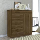 Cômoda Verona Plus 2 Portas 8 Gavetas - Cedro - Albatroz Menor preço em Cômoda Verona Plus 2 Portas 8 Gavetas - Cedro - Albatroz