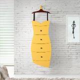 Cômoda Vestido 4 Gavetas em Madeira Maciça/MDF - Cacau/ Laca Amarelo - Máxima é boa?