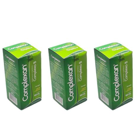 Complexan Xarope Complexo B Xarope 100ml (Kit C/03) Menor preço em Complexan Xarope Complexo B Xarope 100ml (Kit C/03)
