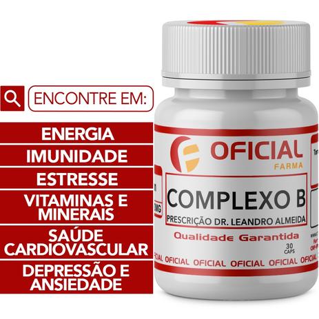 Complexo B 30 Cápsulas - Prescrição Dr. Leandro Almeida - Oficialfarma Menor preço em Complexo B 30 Cápsulas - Prescrição Dr. Leandro Almeida - Oficialfarma