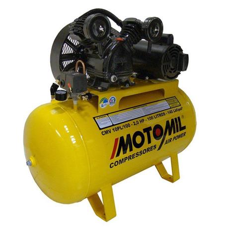 Compressor de Ar 10 Pés 100Lts 140Lbs Monofásico CMV10-PL/100 - Motomil Menor preço em Compressor de Ar 10 Pés 100Lts 140Lbs Monofásico CMV10-PL/100 - Motomil