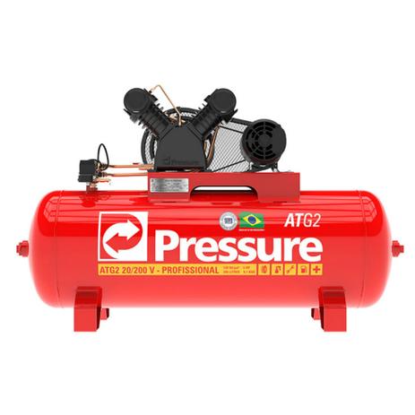 Compressor de Ar 20,0 Pés 200 Litros 5,0 HP ATG2-20-200V Pressure Menor preço em Compressor de Ar 20,0 Pés 200 Litros 5,0 HP ATG2-20-200V Pressure