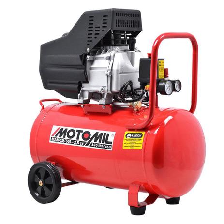 Compressor De Ar 2,5hp MAM-10 / 50 Litros 120lbs Bivolt Monofásico - Motomil Menor preço em Compressor De Ar 2,5hp MAM-10 / 50 Litros 120lbs Bivolt Monofásico - Motomil