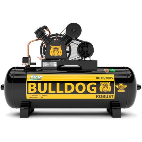 Compressor de Ar 5 HP 20 Pés 200 Litros Trifásico 220/380V 175 Lb Bulldog FIAC Menor preço em Compressor de Ar 5 HP 20 Pés 200 Litros Trifásico 220/380V 175 Lb Bulldog FIAC