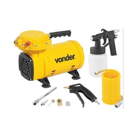 Compressor de Ar Direto 1/2 cv 2,3 Pés 110/220V com Kit Pintura - Vonder Menor preço em Compressor de Ar Direto 1/2 cv 2,3 Pés 110/220V com Kit Pintura - Vonder