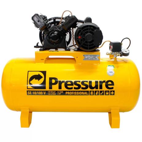 Compressor De Ar Pressure 100 Litros 10 Pés Se10/100 Bivolt. Menor preço em Compressor De Ar Pressure 100 Litros 10 Pés Se10/100 Bivolt.