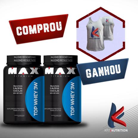 Comprou 2 Top Whey 3w Morango - Ganhou camisa Kfit - Max titanium Menor preço em Comprou 2 Top Whey 3w Morango - Ganhou camisa Kfit - Max titanium