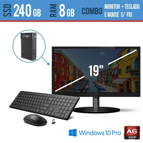 Computador all in one 19 pol 8gb win pro ssd tec mouses/fio megaview Menor preço em Computador all in one 19 pol 8gb win pro ssd tec mouses/fio megaview