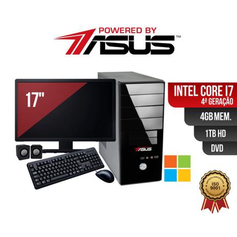 Computador ASUS I7 4ger 4gb 1Tb DVD Mon 17 Win Kit Menor preço em Computador ASUS I7 4ger 4gb 1Tb DVD Mon 17 Win Kit