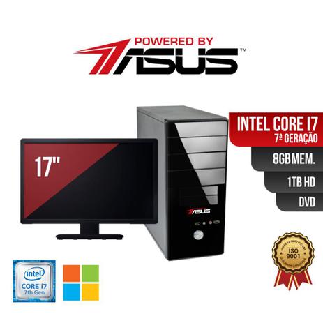 Computador ASUS I7 7Ger 8gb 1Tb DVD Mon17 Win Menor preço em Computador ASUS I7 7Ger 8gb 1Tb DVD Mon17 Win