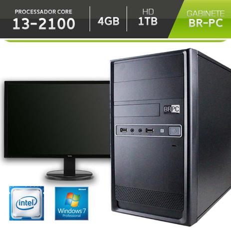Computador BR-PC Desktop Intel Core i3 4GB HD 1TB Monitor LED 18.5 Teclado e Mouse W7 Pro Menor preço em Computador BR-PC Desktop Intel Core i3 4GB HD 1TB Monitor LED 18.5 Teclado e Mouse W7 Pro