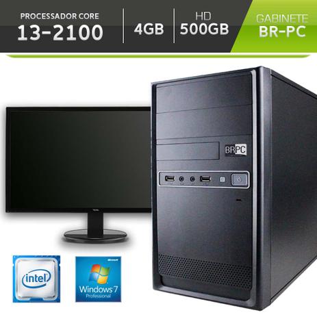 Computador BR-PC Intel Core i3 4GB DDR3 HD 500GB Monitor LED 18.5 Teclado e Mouse W7 Pro Menor preço em Computador BR-PC Intel Core i3 4GB DDR3 HD 500GB Monitor LED 18.5 Teclado e Mouse W7 Pro
