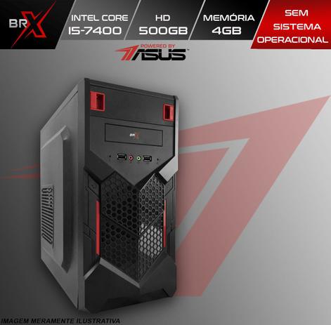 Computador BRX I5 7400 4GB 500GB POWERED BY ASUS Menor preço em Computador BRX I5 7400 4GB 500GB POWERED BY ASUS