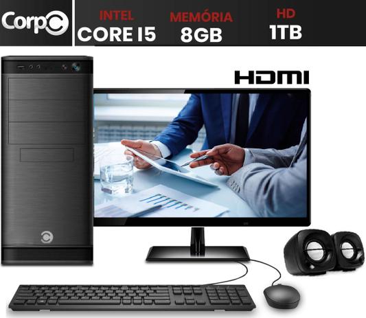 Computador com Monitor 19.5” HDMI CorPC Intel Core i5 8GB HD 1TB com Kit Multmídia Menor preço em Computador com Monitor 19.5” HDMI CorPC Intel Core i5 8GB HD 1TB com Kit Multmídia
