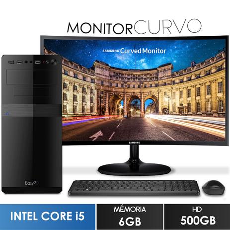 Computador com Monitor Curvo Samsung 24” Intel Core i5 6GB HD 500GB Wifi mouse e teclado sem fio EasyPC Screen Menor preço em Computador com Monitor Curvo Samsung 24” Intel Core i5 6GB HD 500GB Wifi mouse e teclado sem fio EasyPC Screen