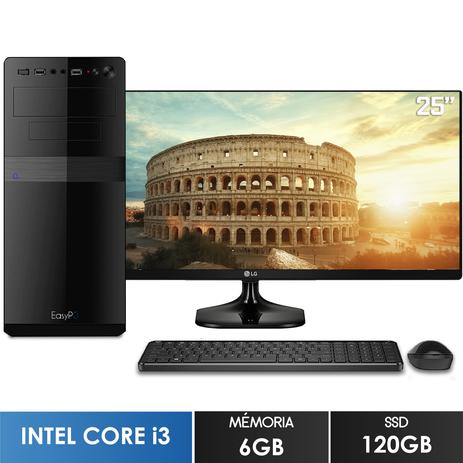 Computador com Monitor Ultrawide 25” LG Intel Core i3 6GB SSD 120GB Wifi mouse e teclado sem fio EasyPC Screen é boa?