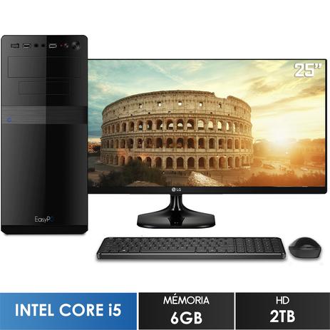 Computador com Monitor Ultrawide 25” LG Intel Core i5 6GB HD 2TB Wifi mouse e teclado sem fio EasyPC Screen Menor preço em Computador com Monitor Ultrawide 25” LG Intel Core i5 6GB HD 2TB Wifi mouse e teclado sem fio EasyPC Screen