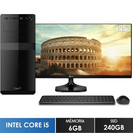 Computador com Monitor Ultrawide 25” LG Intel Core i5 6GB SSD 240GB Wifi mouse e teclado sem fio EasyPC Screen Menor preço em Computador com Monitor Ultrawide 25” LG Intel Core i5 6GB SSD 240GB Wifi mouse e teclado sem fio EasyPC Screen