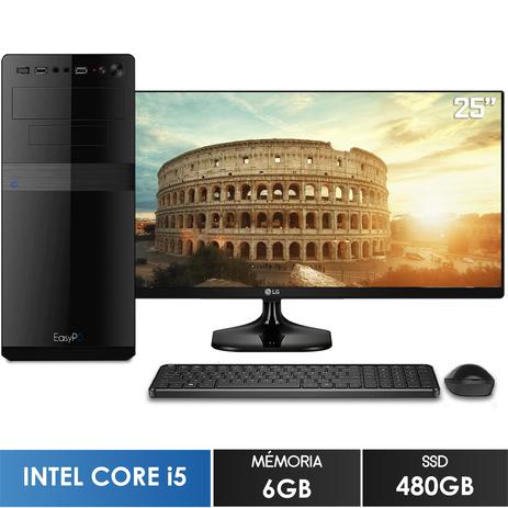Computador com Monitor Ultrawide 25” LG Intel Core i5 6GB SSD 480GB Wifi mouse e teclado sem fio EasyPC Screen Menor preço em Computador com Monitor Ultrawide 25” LG Intel Core i5 6GB SSD 480GB Wifi mouse e teclado sem fio EasyPC Screen